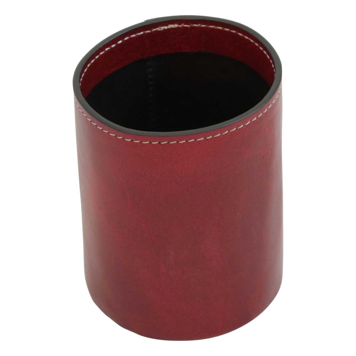Leather pen cup - red | 763089RO UK | Old Angler Firenze