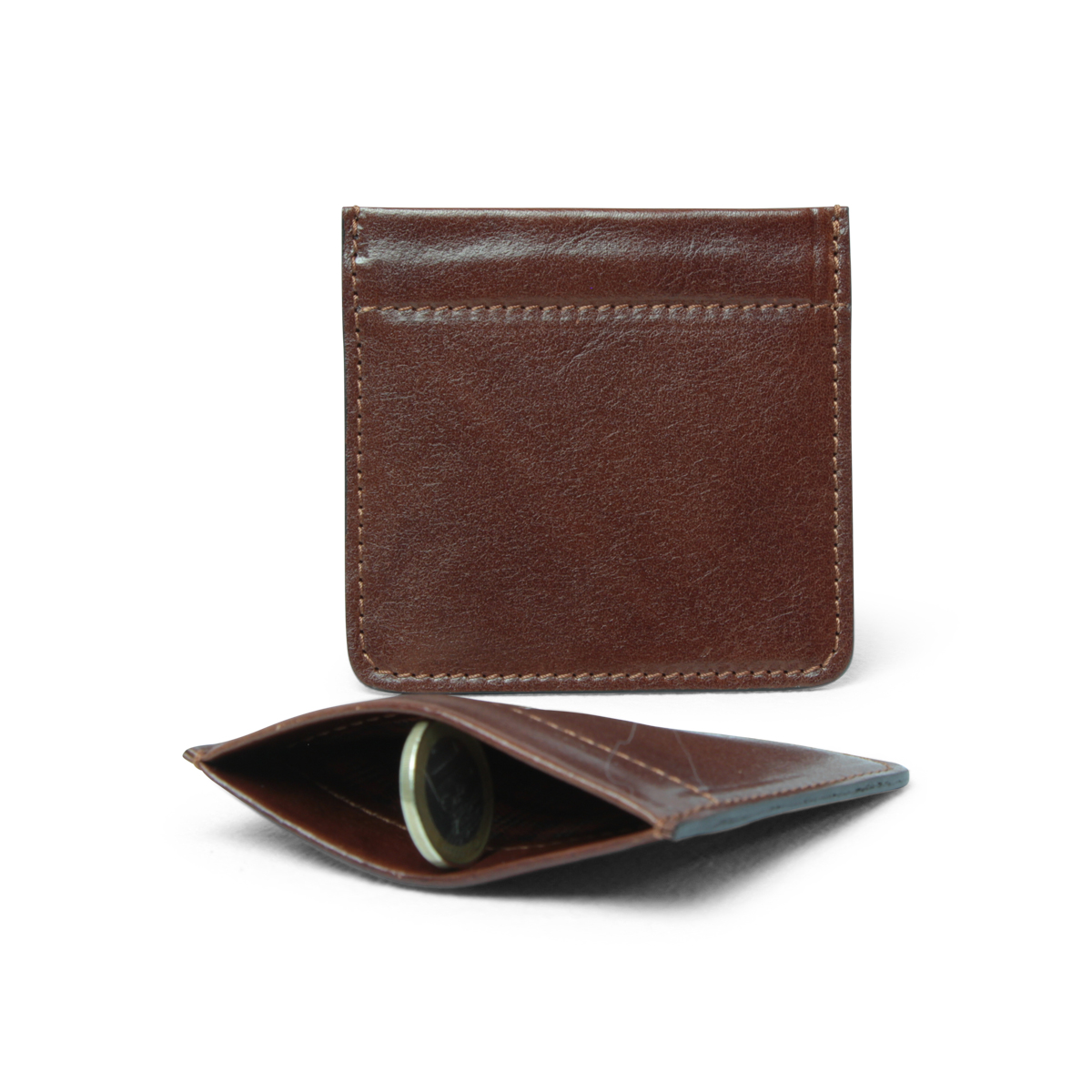 Leather coin purse - brown|806793MA|Old Angler Firenze