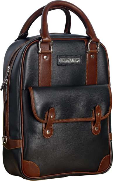 Selective Deluxe Leather Bag - Black/Brown | 312065NM UK | Old Angler Firenze